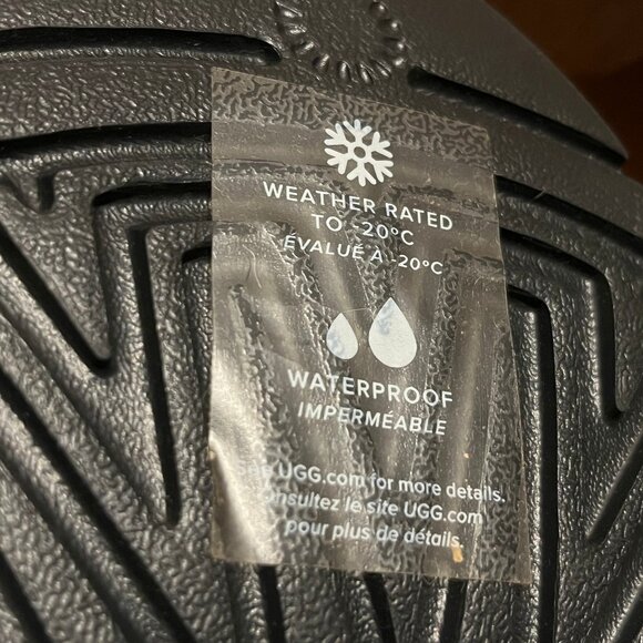 Womens Ugg size 6 Black CLASSIC CLEAR MINI Ankle Rain Snow Boots [1113190-BLK] - Picture 15 of 15